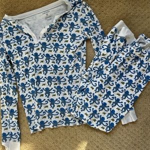 ROLLER RABBIT Blue Monkey Pajama Set